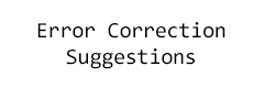 error correction suggestions
